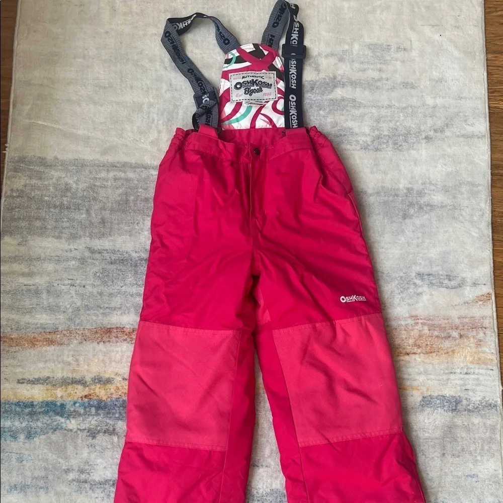 (333)OshKosh B'gosh Kids Bright Fuschia Overalls